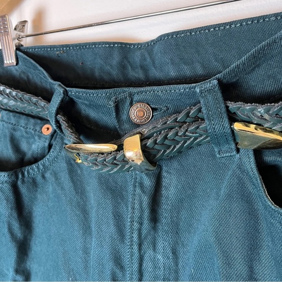 Vintage Levi’s Jeans + Capezio Belt | 521 | USA | Green | Tapered | 10 - Picture 6 of 14